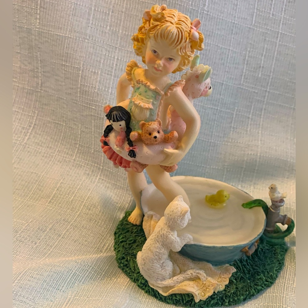 Vtg Hold Your Nose Figurine Swim Dip Toes Girl 1995 Duck Doll Inner Tube Summer